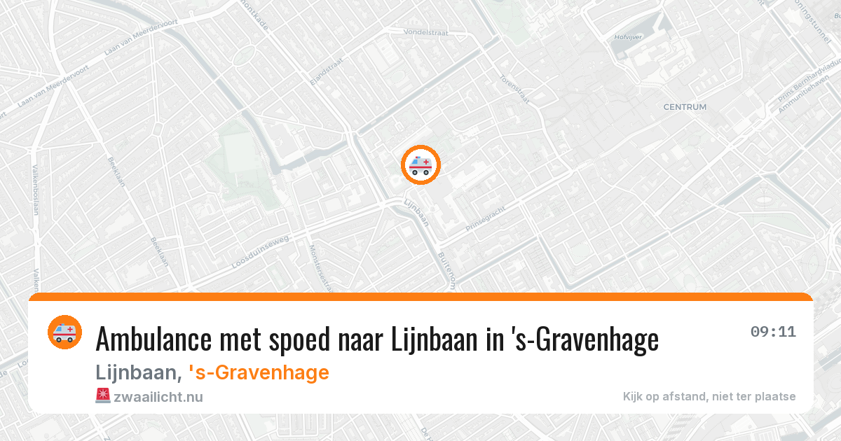 Ambulance met spoed naar Lijnbaan in 's-Gravenhage — 19 mei 2026