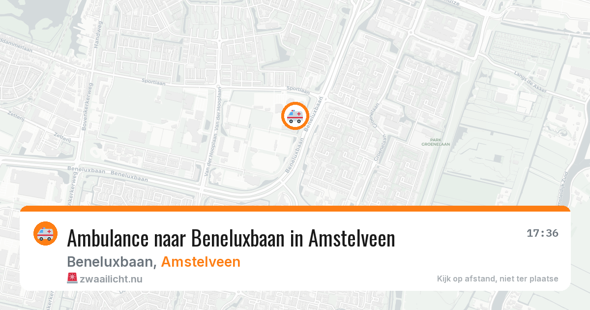 Ambulance naar Beneluxbaan in Amstelveen — 20 jul 2026