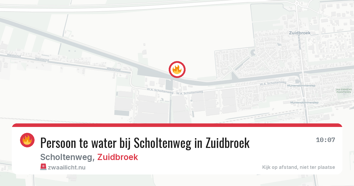 Persoon te water bij Scholtenweg in Zuidbroek — 9 mei 2026