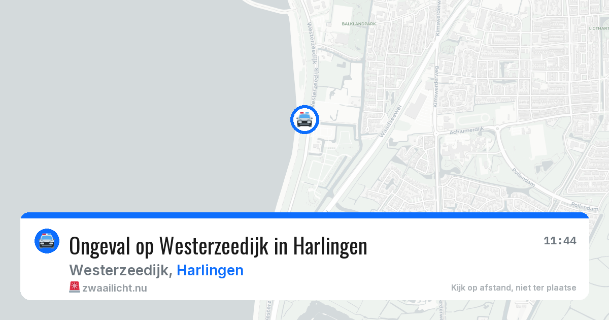 Ongeval op Westerzeedijk in Harlingen — 12 jul 2026