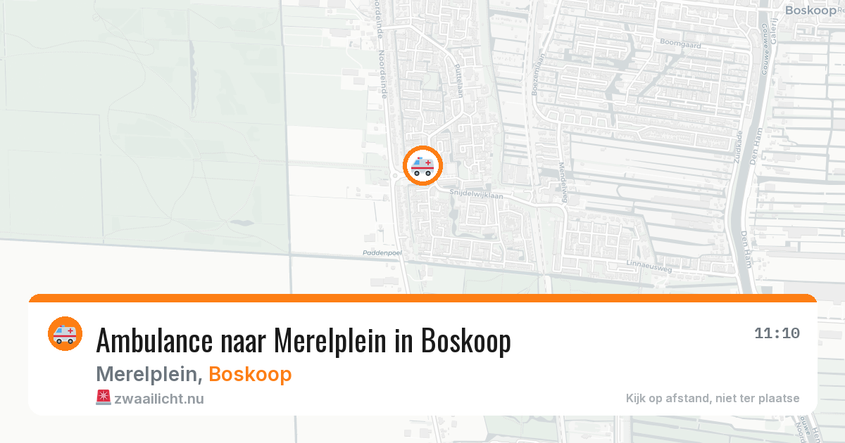 Ambulance naar Merelplein in Boskoop — 19 jul 2026