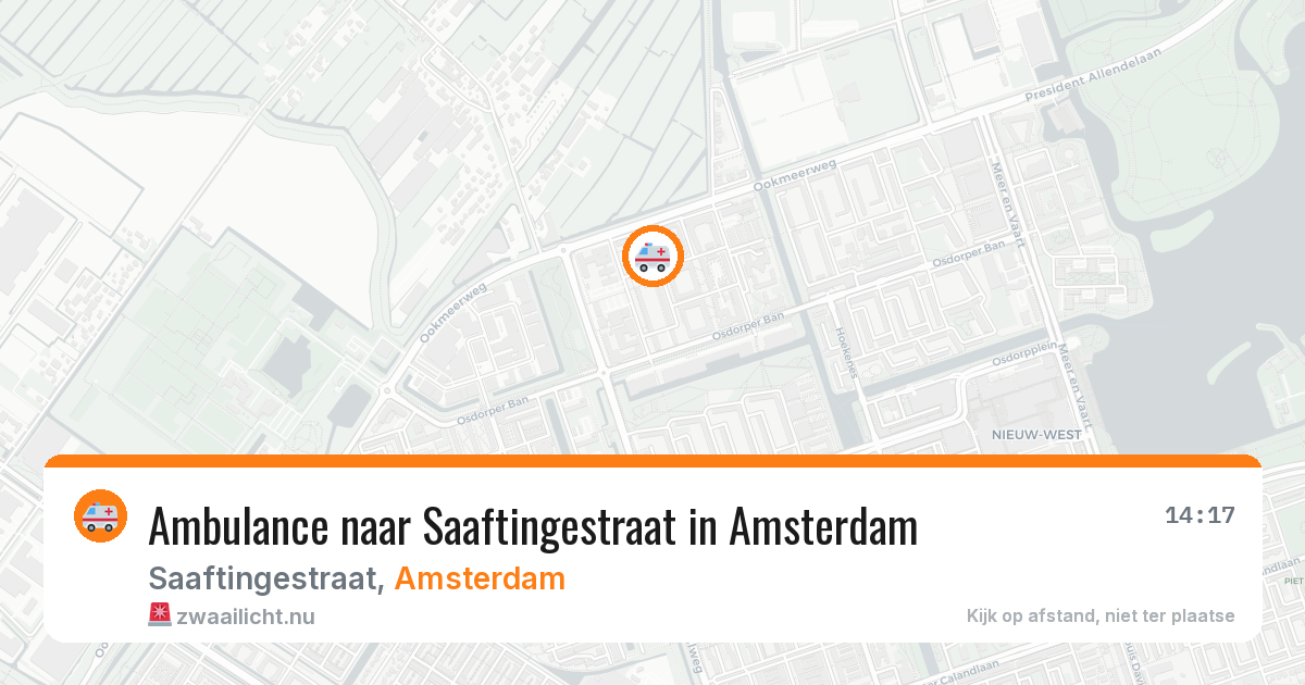 Ambulance naar Saaftingestraat in Amsterdam — 25 mei 2026
