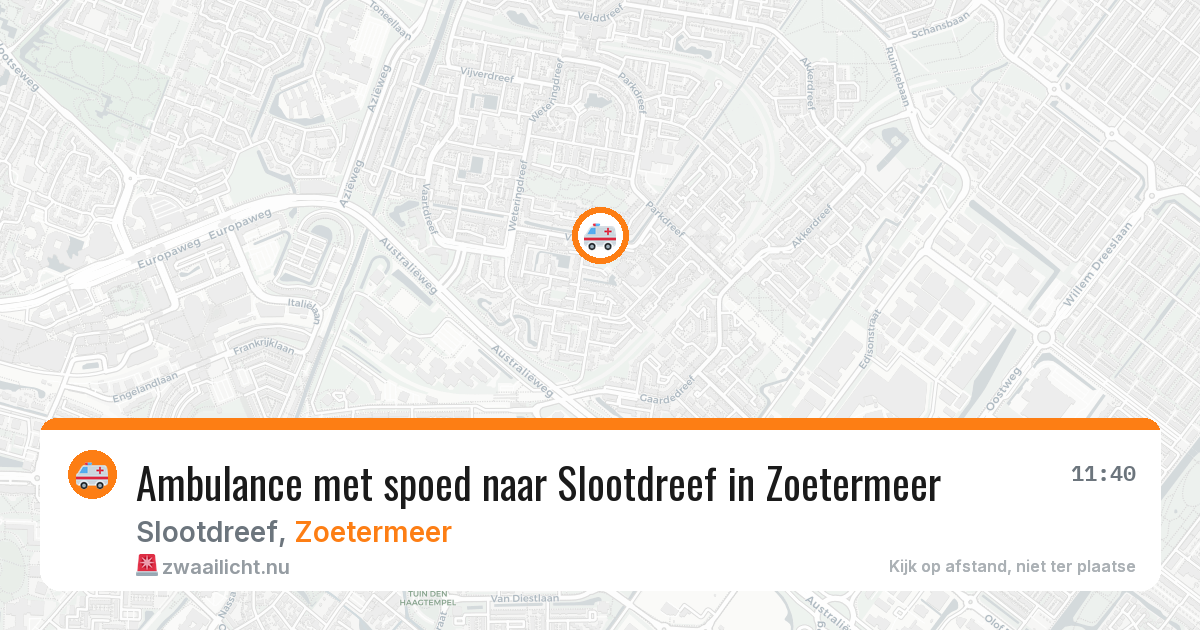 Ambulance met spoed naar Slootdreef in Zoetermeer — 1 jun 2026