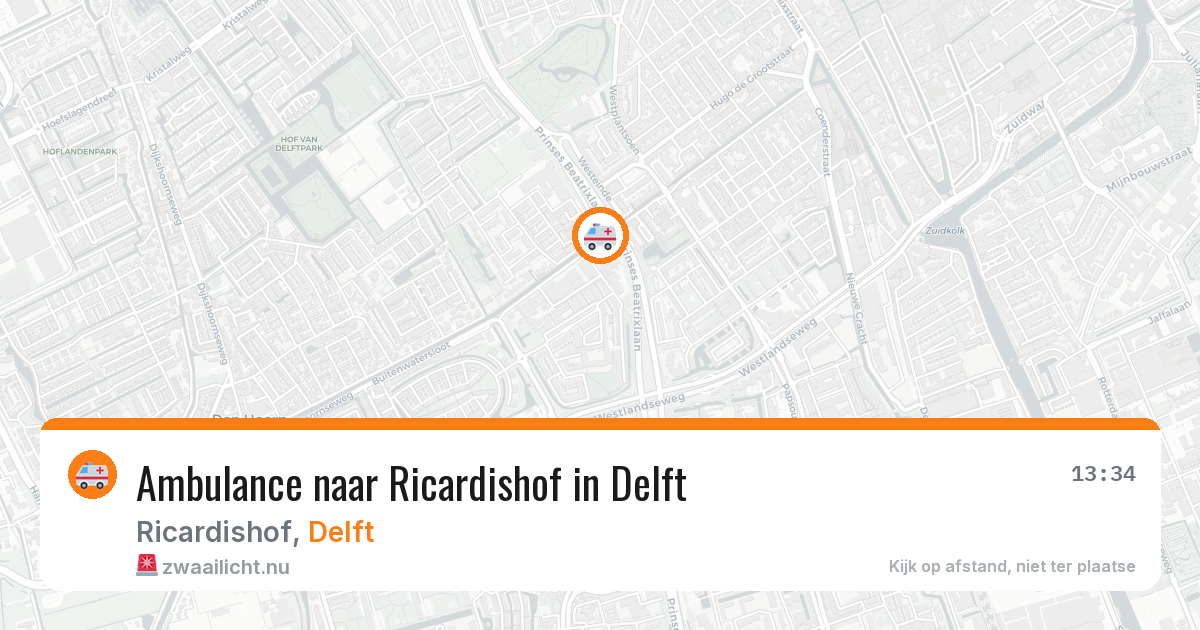Ambulance naar Ricardishof in Delft — 13 feb 2026