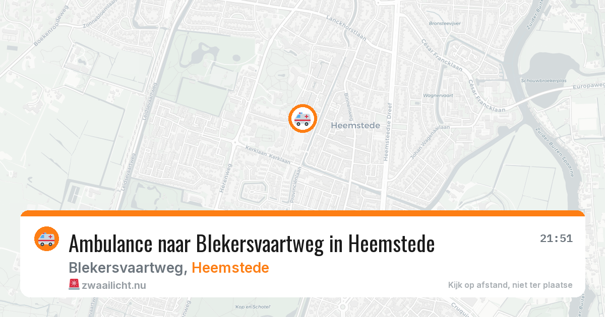 Ambulance naar Blekersvaartweg in Heemstede — 13 jul 2026