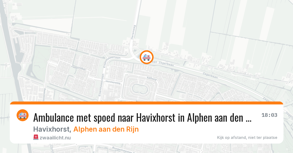 Ambulance met spoed naar Havixhorst in Alphen aan den Rijn — 15 jul 2026