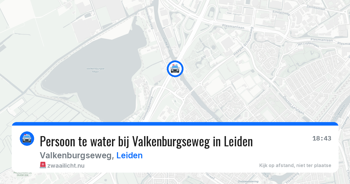 Persoon te water bij Valkenburgseweg in Leiden — 2 mei 2026