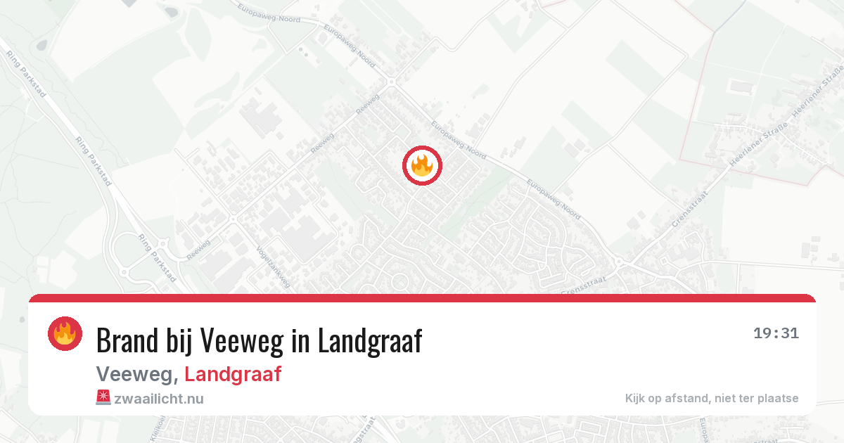 Brand bij Veeweg in Landgraaf — 1 jun 2026