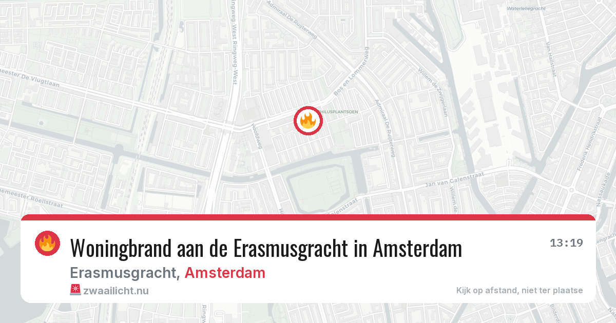 Woningbrand aan de Erasmusgracht in Amsterdam — 12 mei 2026