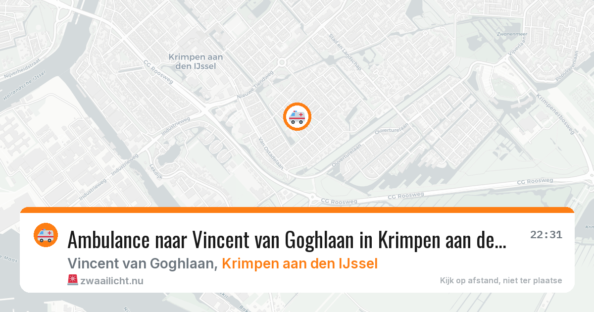 Ambulance naar Vincent van Goghlaan in Krimpen aan den IJssel — 22 jul 2026