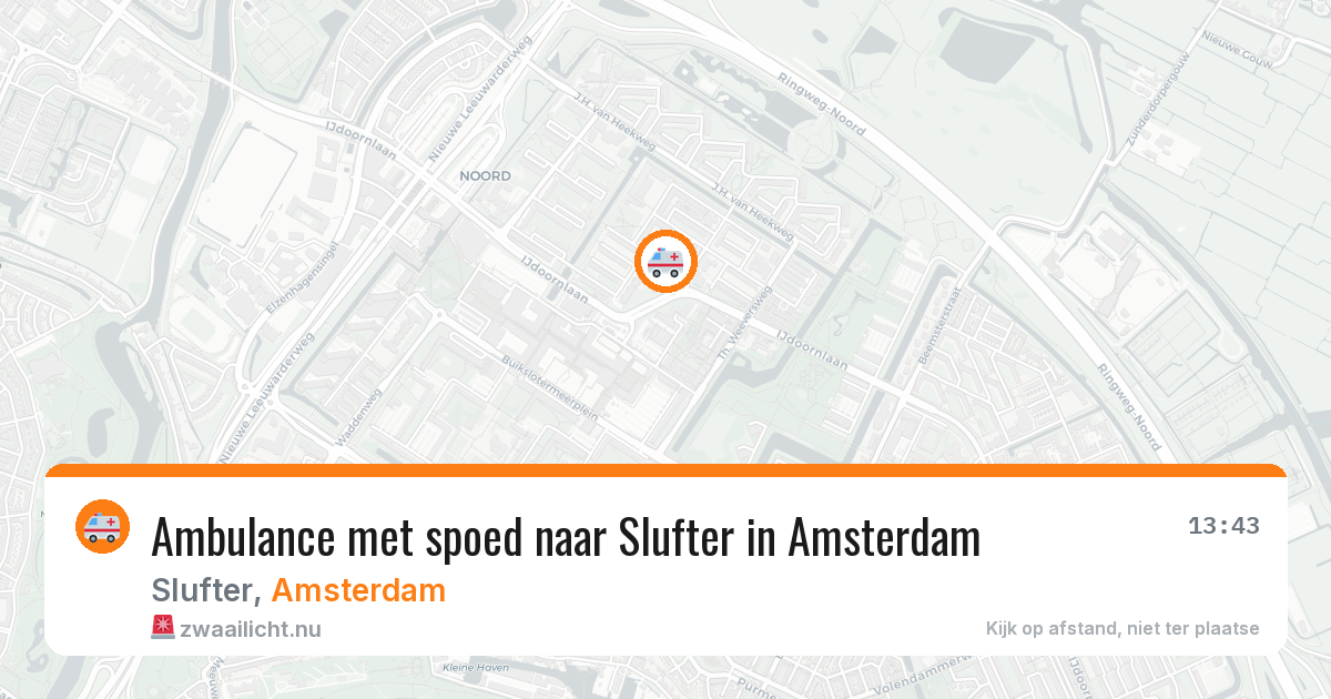 Ambulance met spoed naar Slufter in Amsterdam — 30 mei 2026