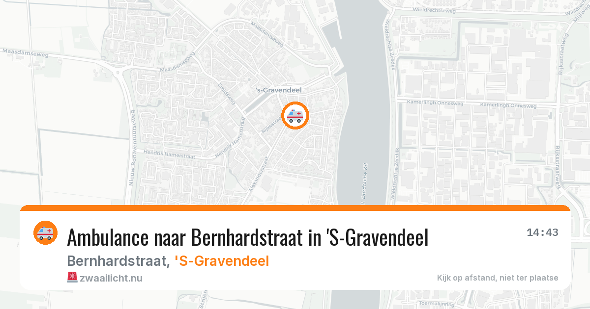 Ambulance naar Bernhardstraat in 'S-Gravendeel — 22 mrt 2026