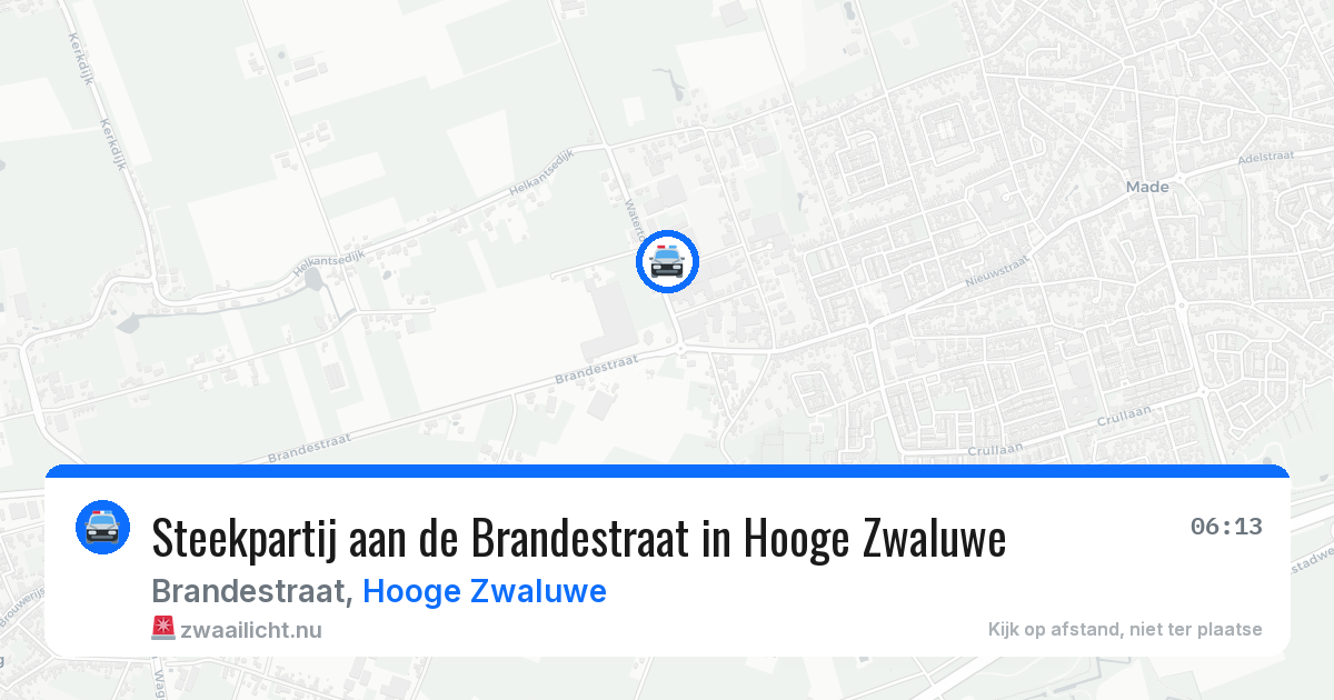 Steekpartij aan de Brandestraat in Hooge Zwaluwe — 17 jan 2026