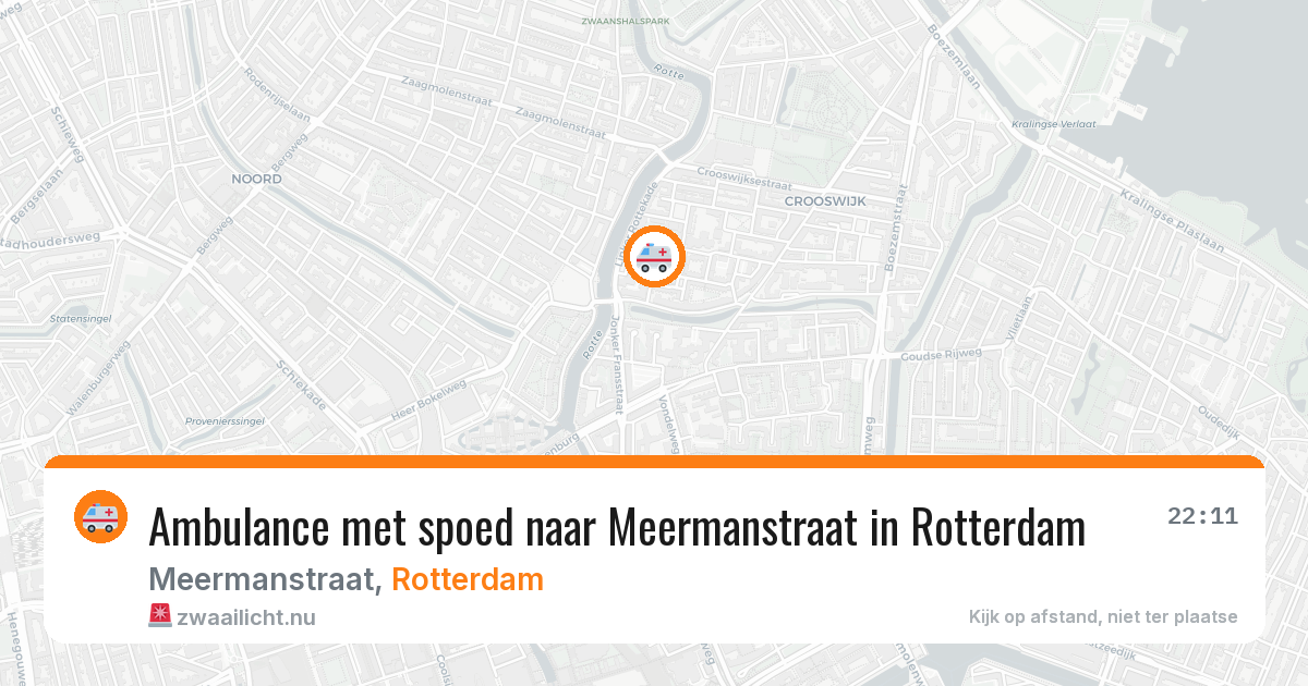 Ambulance met spoed naar Meermanstraat in Rotterdam — 25 mrt 2026