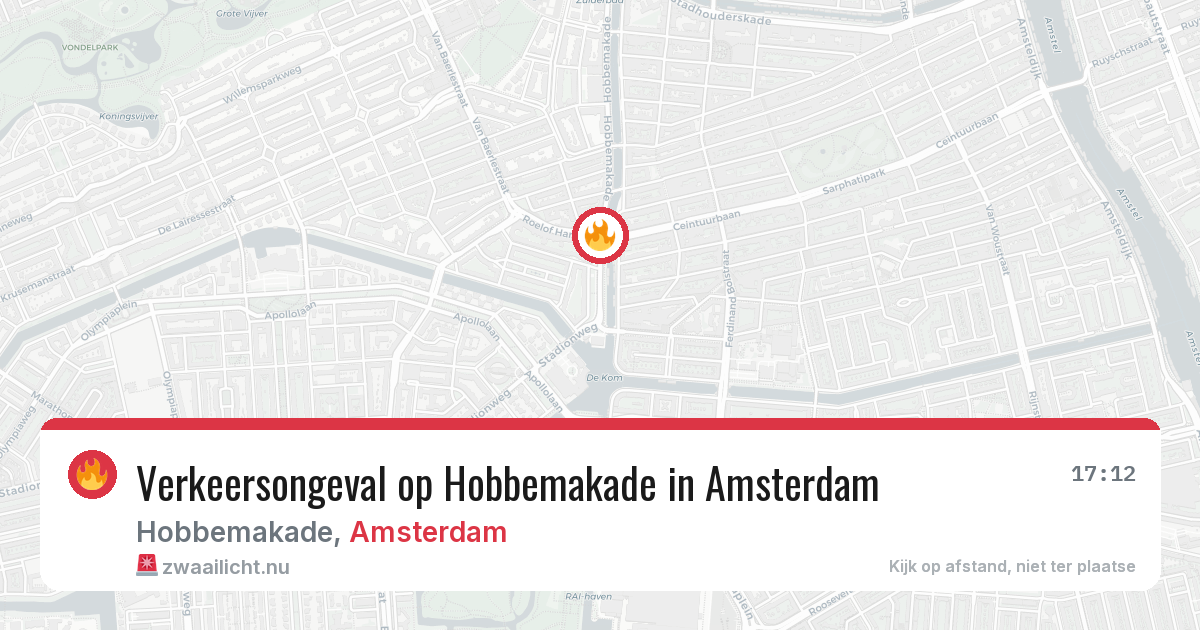Verkeersongeval op Hobbemakade in Amsterdam — 24 mrt 2026