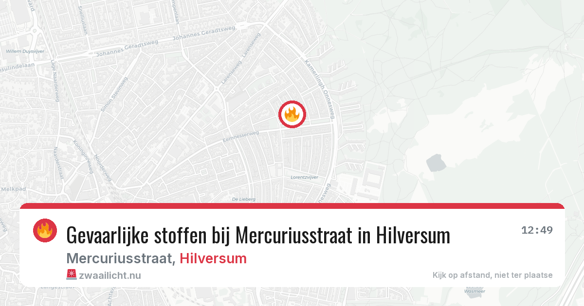 Gevaarlijke stoffen bij Mercuriusstraat in Hilversum — 20 mei 2026