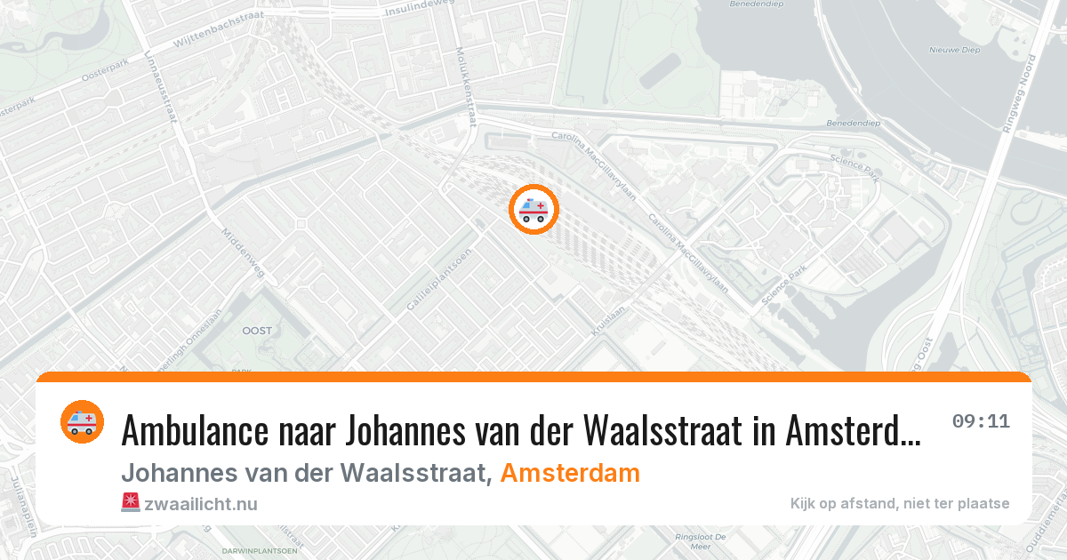 Ambulance naar Johannes van der Waalsstraat in Amsterdam — 14 jul 2026