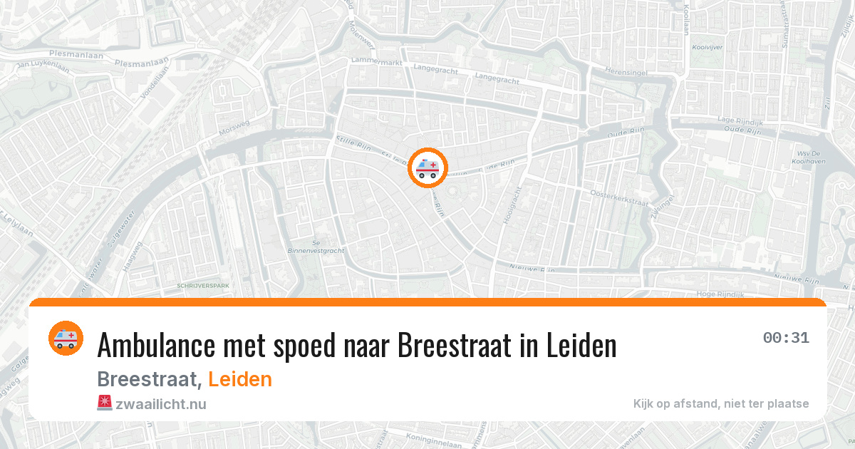Ambulance met spoed naar Breestraat in Leiden — 20 mrt 2026