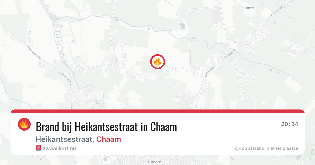 Brand bij Heikantsestraat in Chaam — 20 mrt 2026