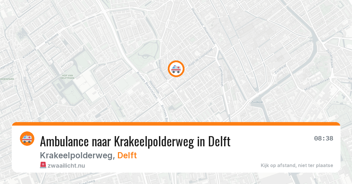 Ambulance naar Krakeelpolderweg in Delft — 11 jul 2026