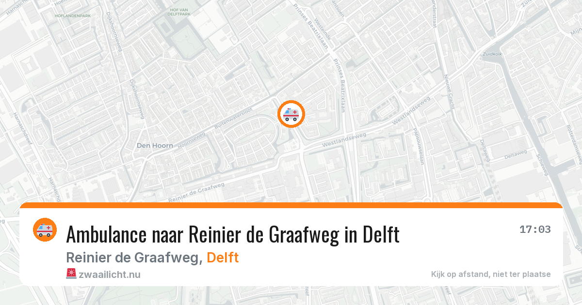 Ambulance naar Reinier de Graafweg in Delft — 26 jul 2026