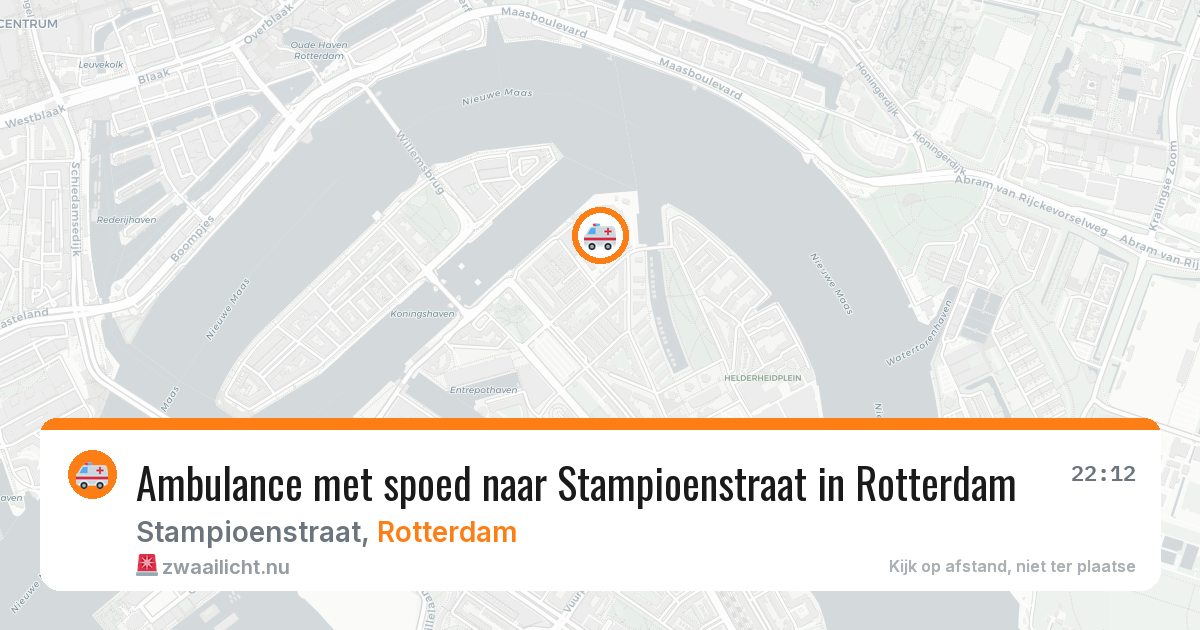 Ambulance met spoed naar Stampioenstraat in Rotterdam — 19 jul 2026