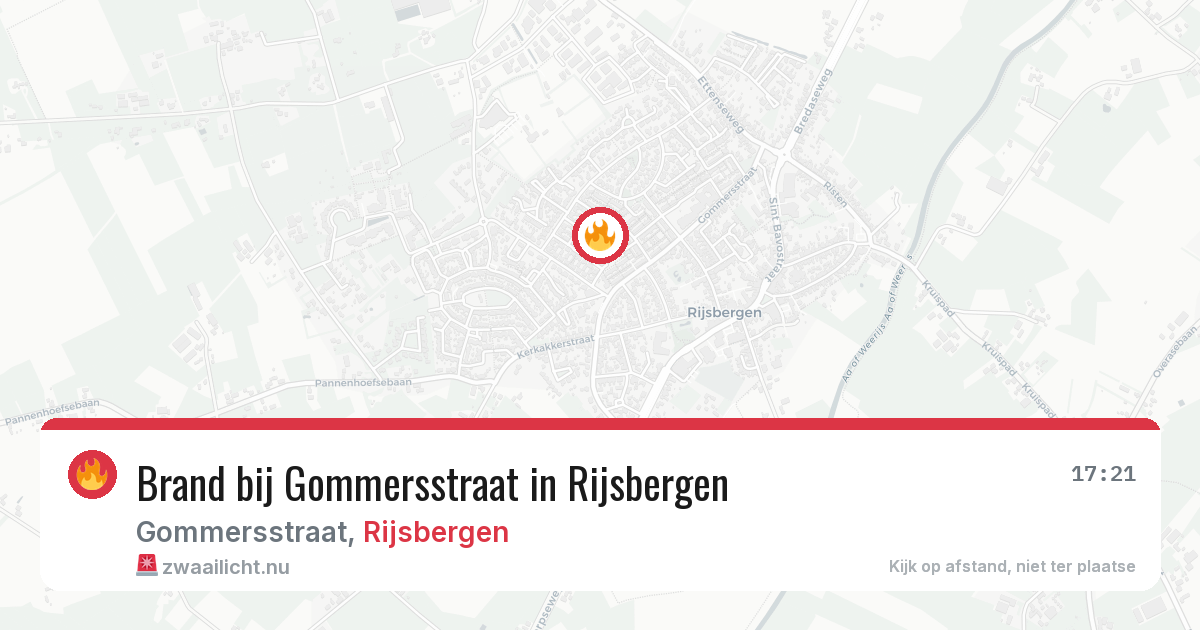 Brand bij Gommersstraat in Rijsbergen — 21 apr 2026