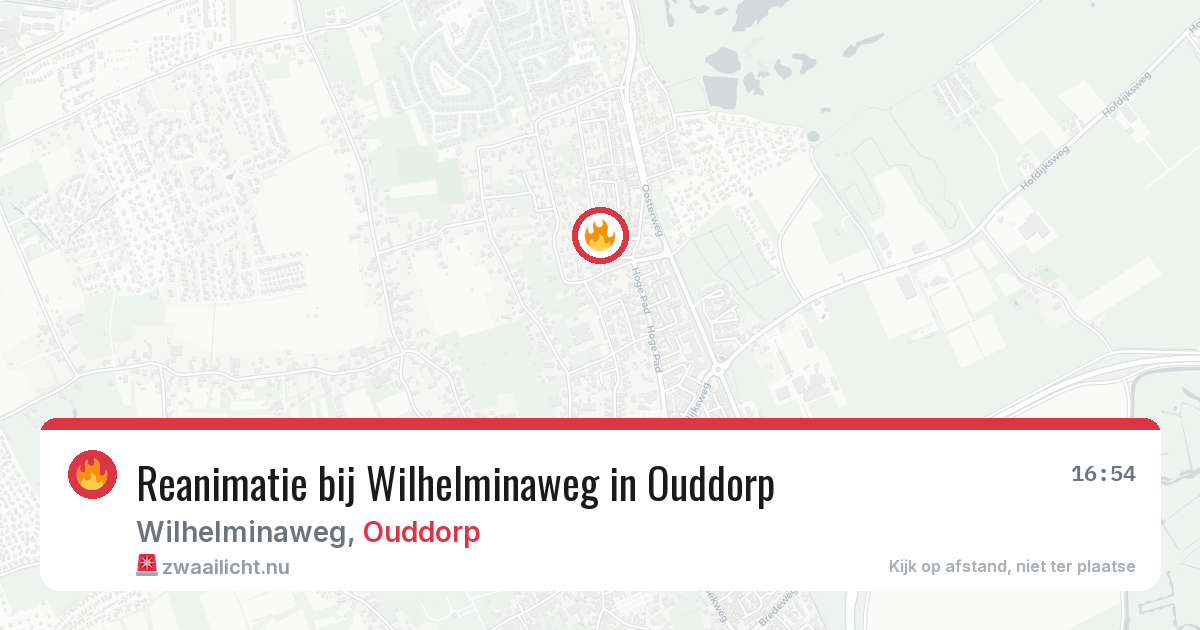 Reanimatie bij Wilhelminaweg in Ouddorp — 27 mei 2026