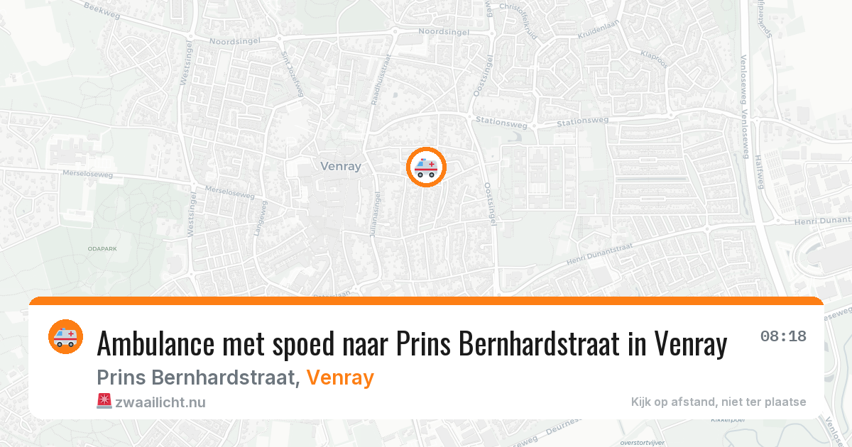 Ambulance met spoed naar Prins Bernhardstraat in Venray — 17 jul 2026