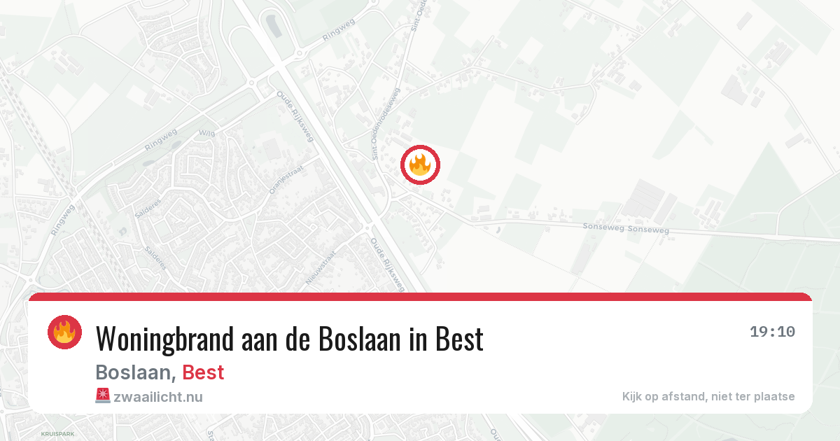 Woningbrand aan de Boslaan in Best — 22 apr 2026