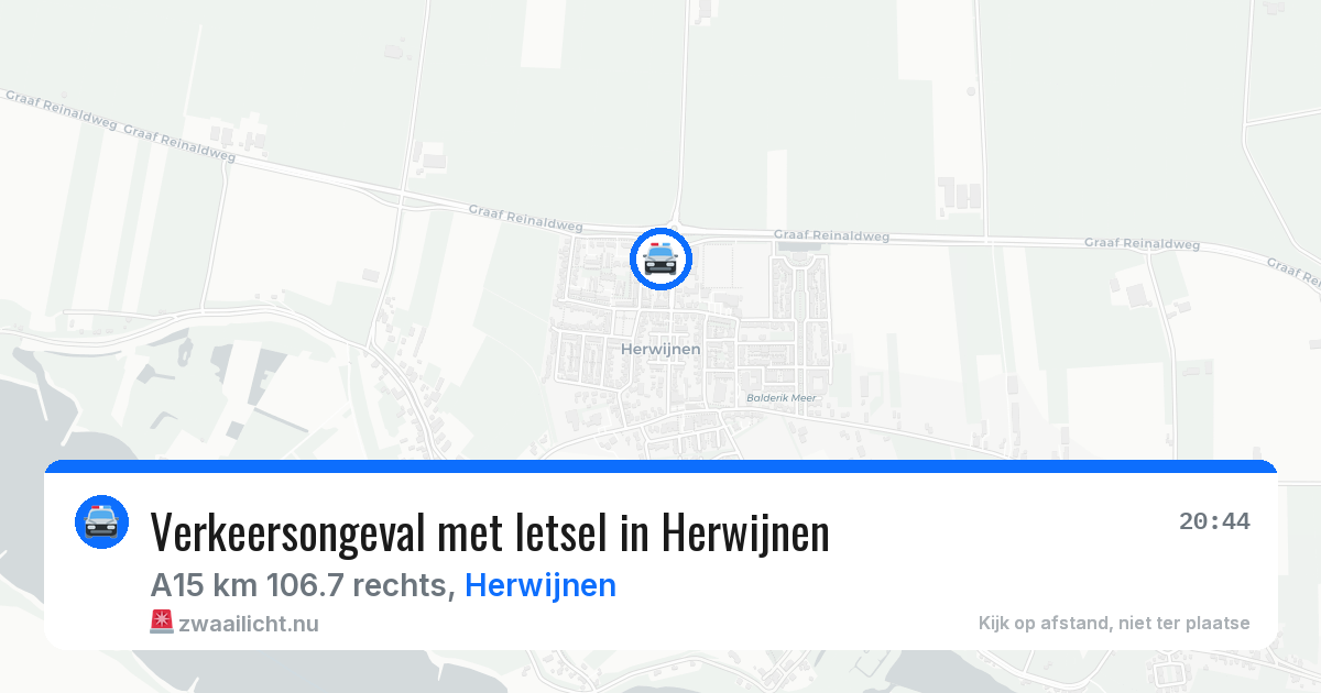 Verkeersongeval met letsel in Herwijnen — 24 mei 2026