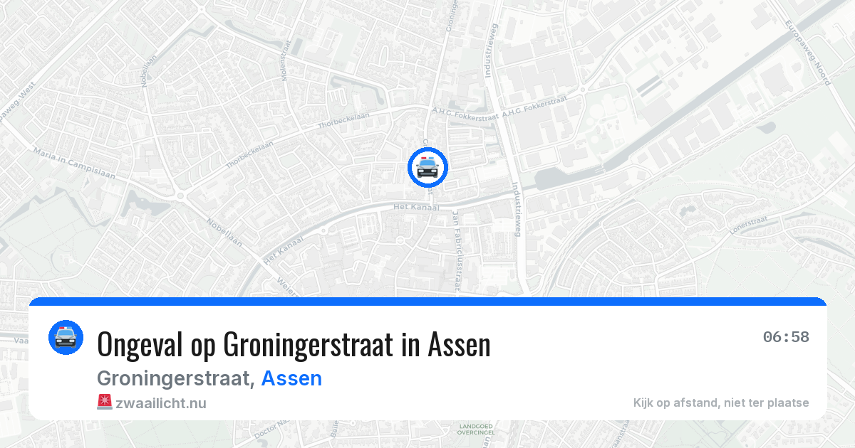 Ongeval op Groningerstraat in Assen — 17 jul 2026