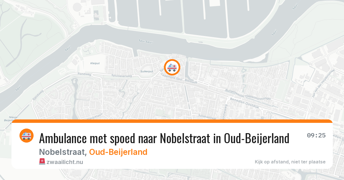 Ambulance met spoed naar Nobelstraat in Oud-Beijerland — 29 mei 2026