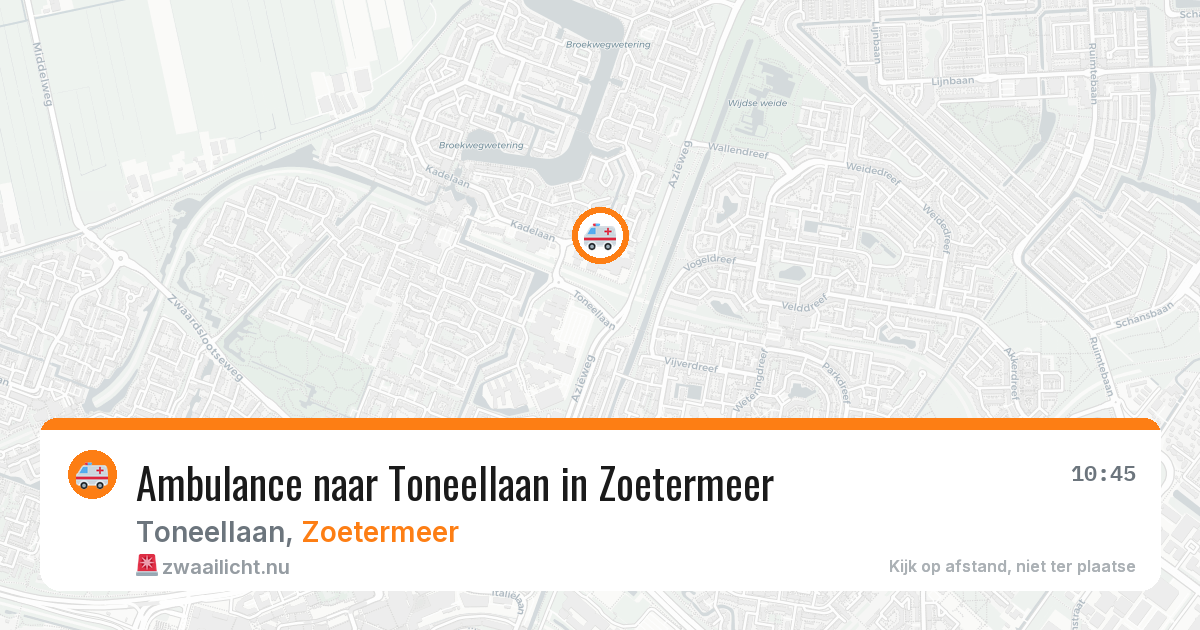 Ambulance naar Toneellaan in Zoetermeer — 27 mrt 2026