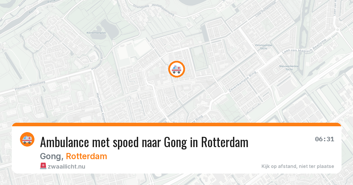 Ambulance met spoed naar Gong in Rotterdam — 24 mei 2026