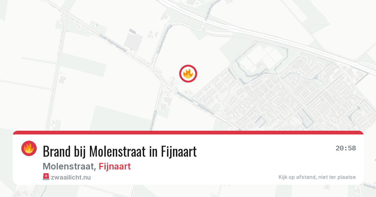 Brand bij Molenstraat in Fijnaart — 13 jul 2026