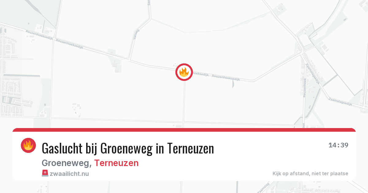 Gaslucht bij Groeneweg in Terneuzen — 15 mei 2026