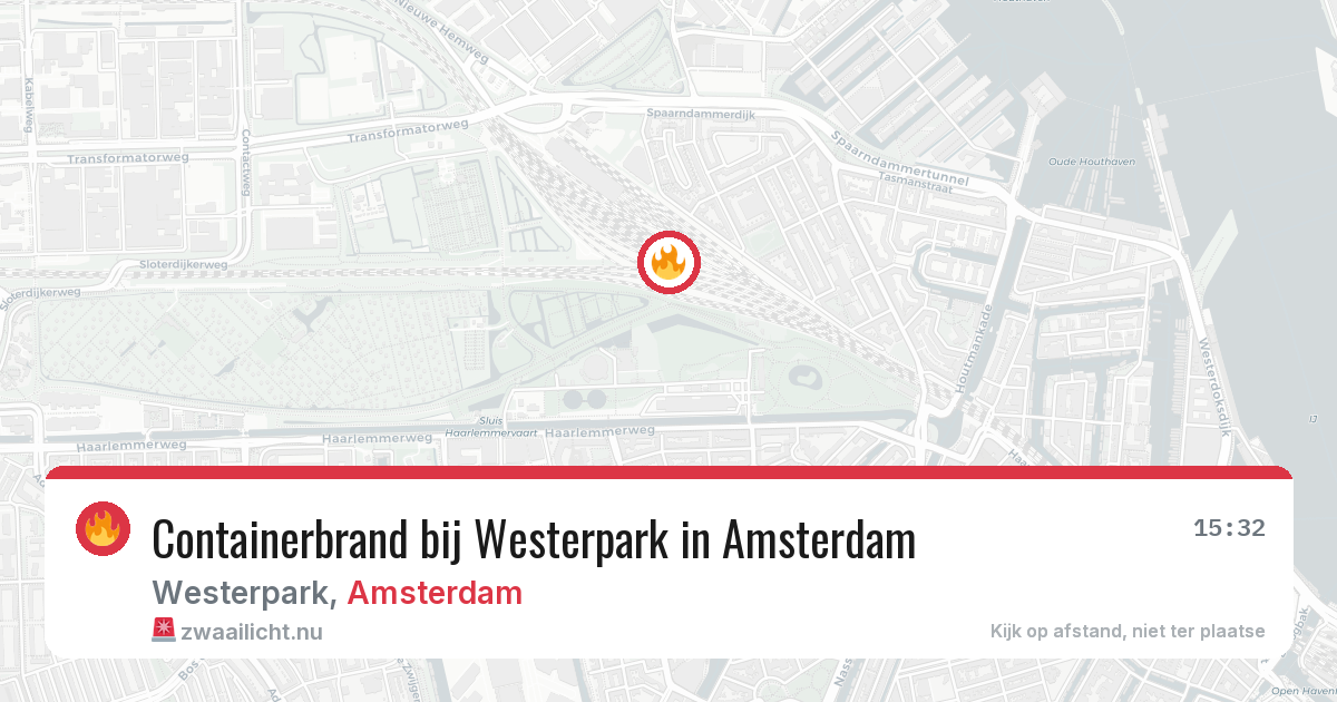 Containerbrand bij Westerpark in Amsterdam — 31 mei 2026