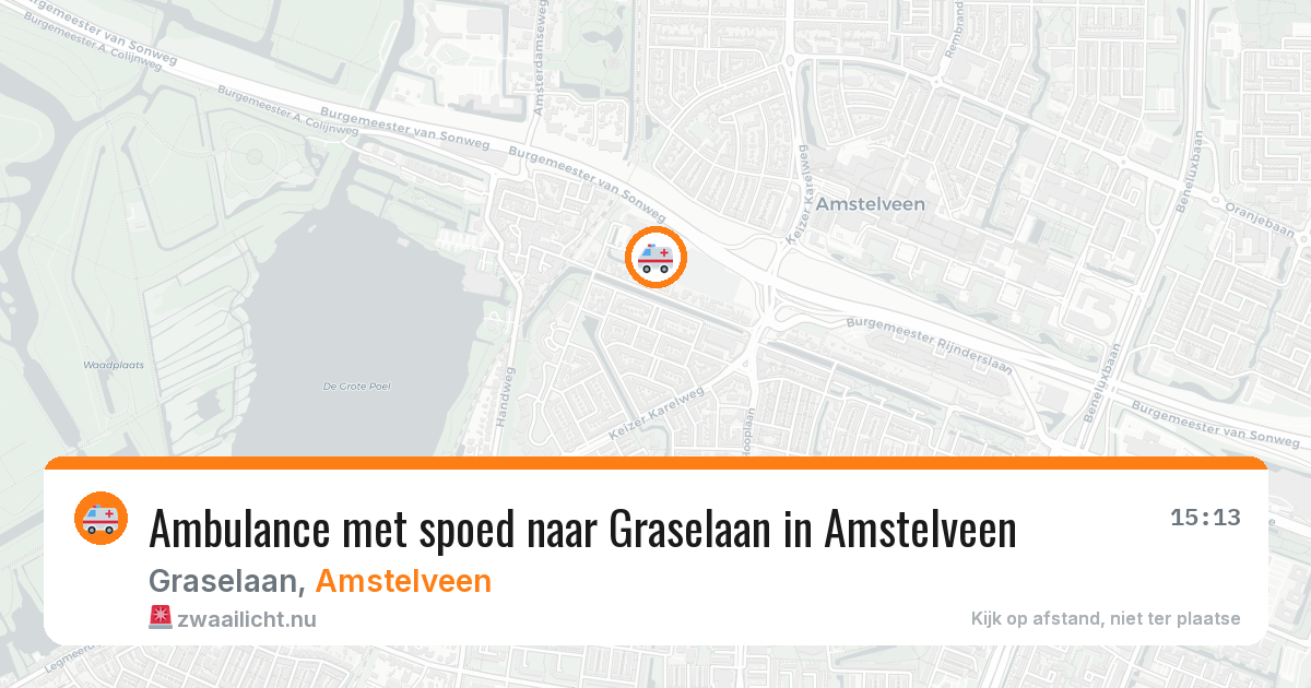 Ambulance met spoed naar Graselaan in Amstelveen — 14 jul 2026