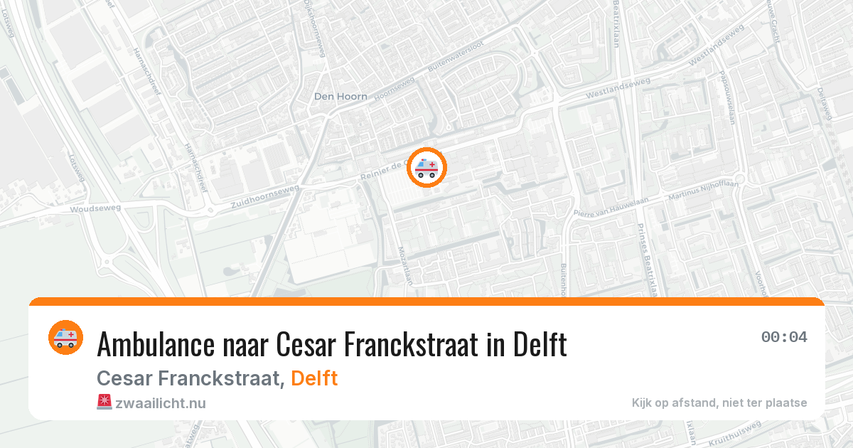 Ambulance naar Cesar Franckstraat in Delft — 2 jun 2026