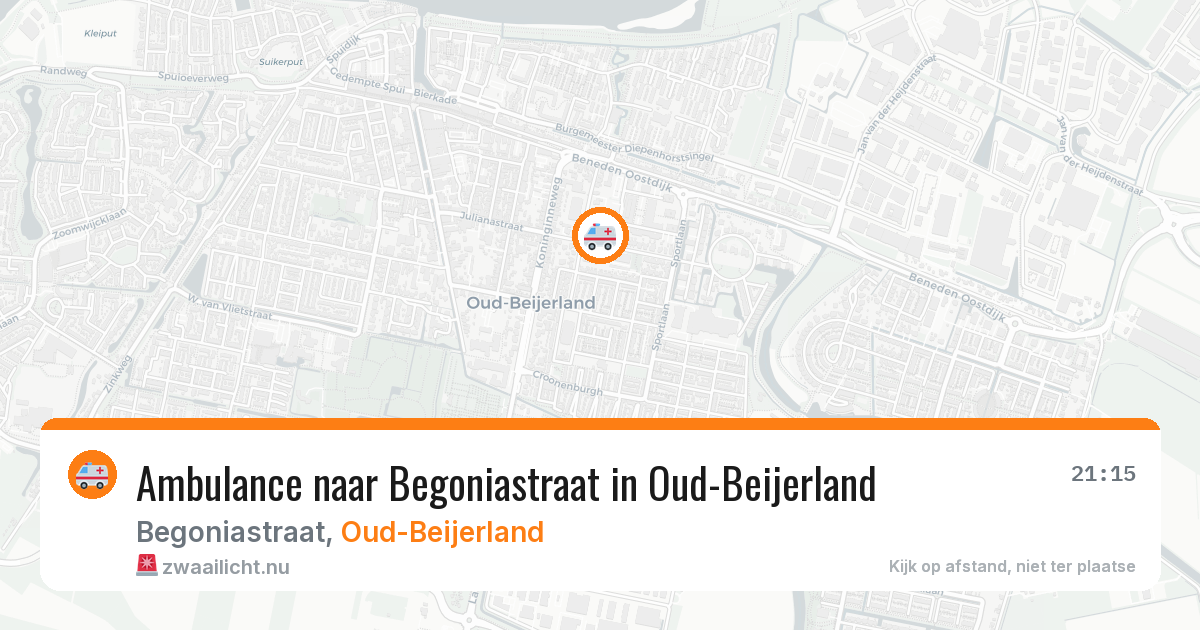 Ambulance naar Begoniastraat in Oud-Beijerland — 26 jul 2026