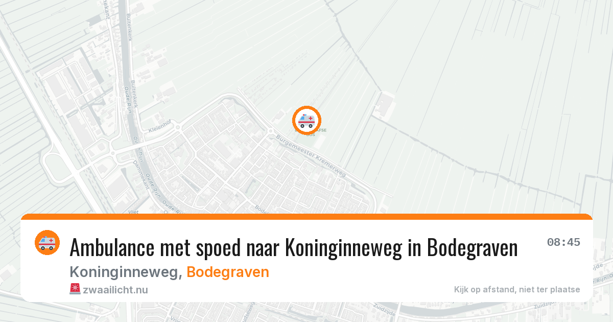 Ambulance met spoed naar Koninginneweg in Bodegraven — 22 feb 2026