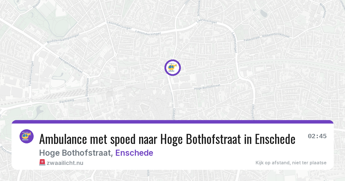 Ambulance met spoed naar Hoge Bothofstraat in Enschede — 12 jul 2026