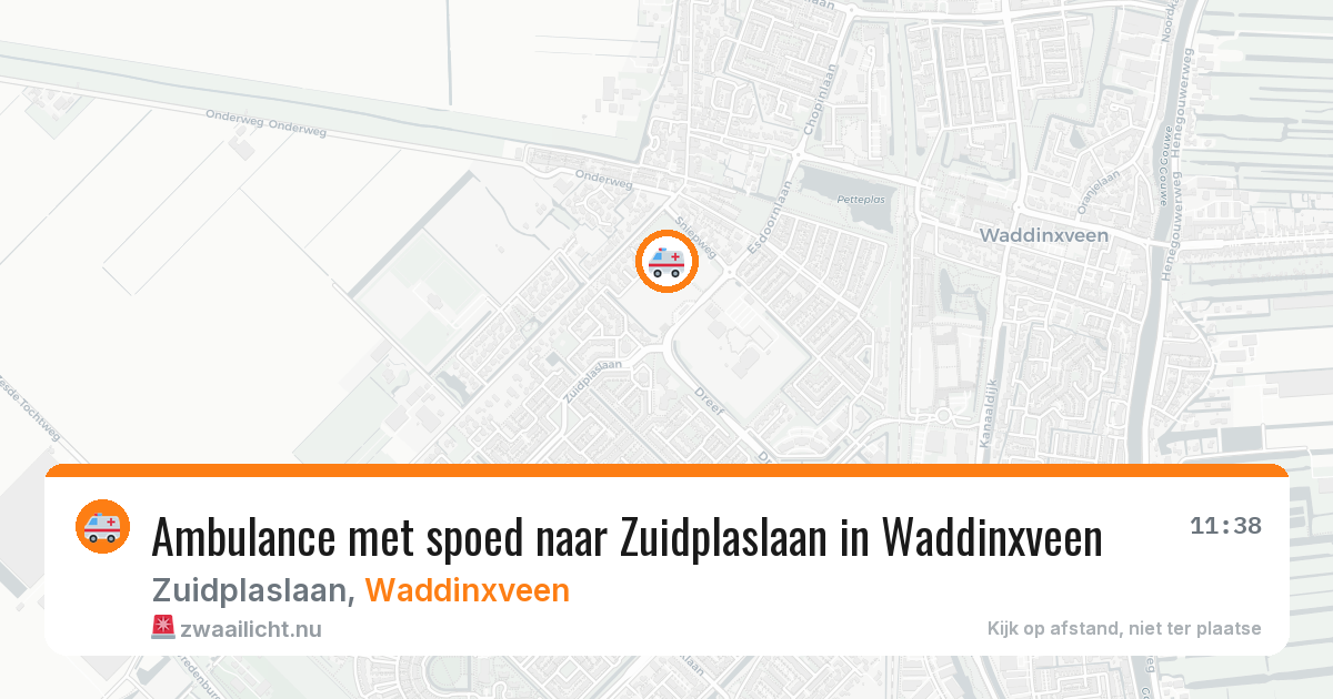 Ambulance met spoed naar Zuidplaslaan in Waddinxveen — 9 mrt 2026