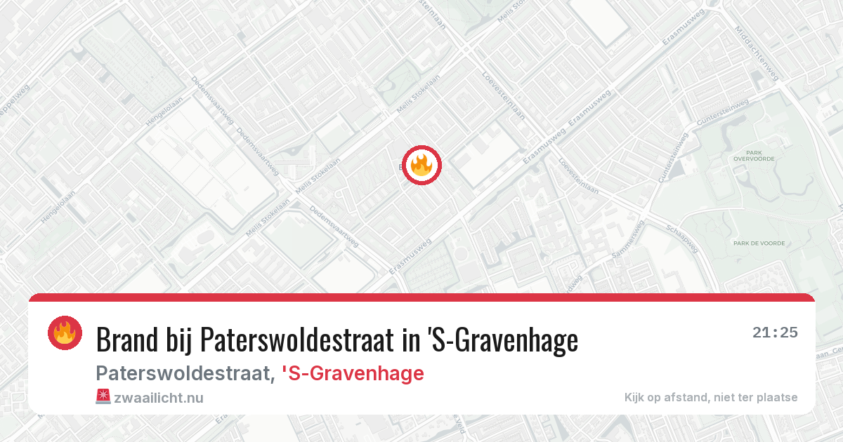 Brand bij Paterswoldestraat in 'S-Gravenhage — 22 mei 2026
