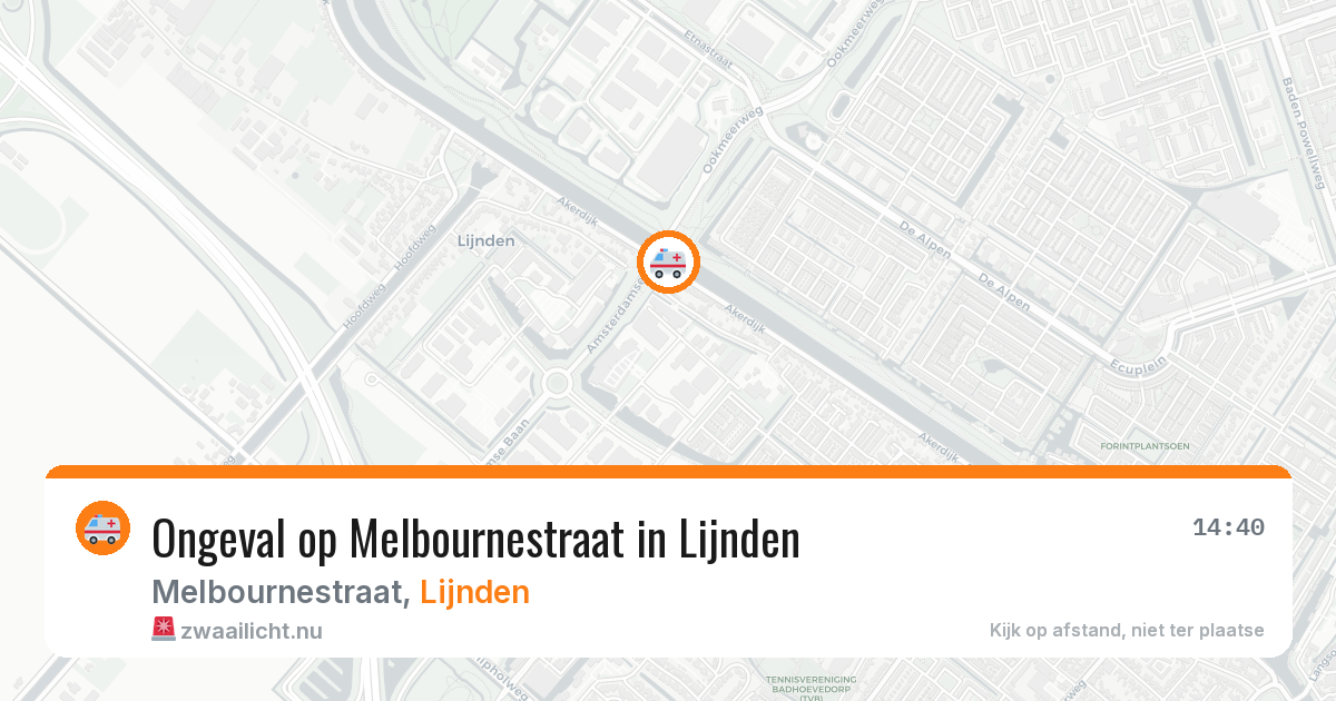 Ongeval op Melbournestraat in Lijnden — 4 mei 2026