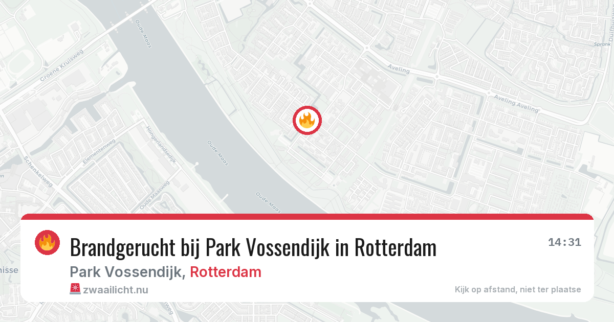 Brandgerucht bij Park Vossendijk in Rotterdam — 14 mrt 2026