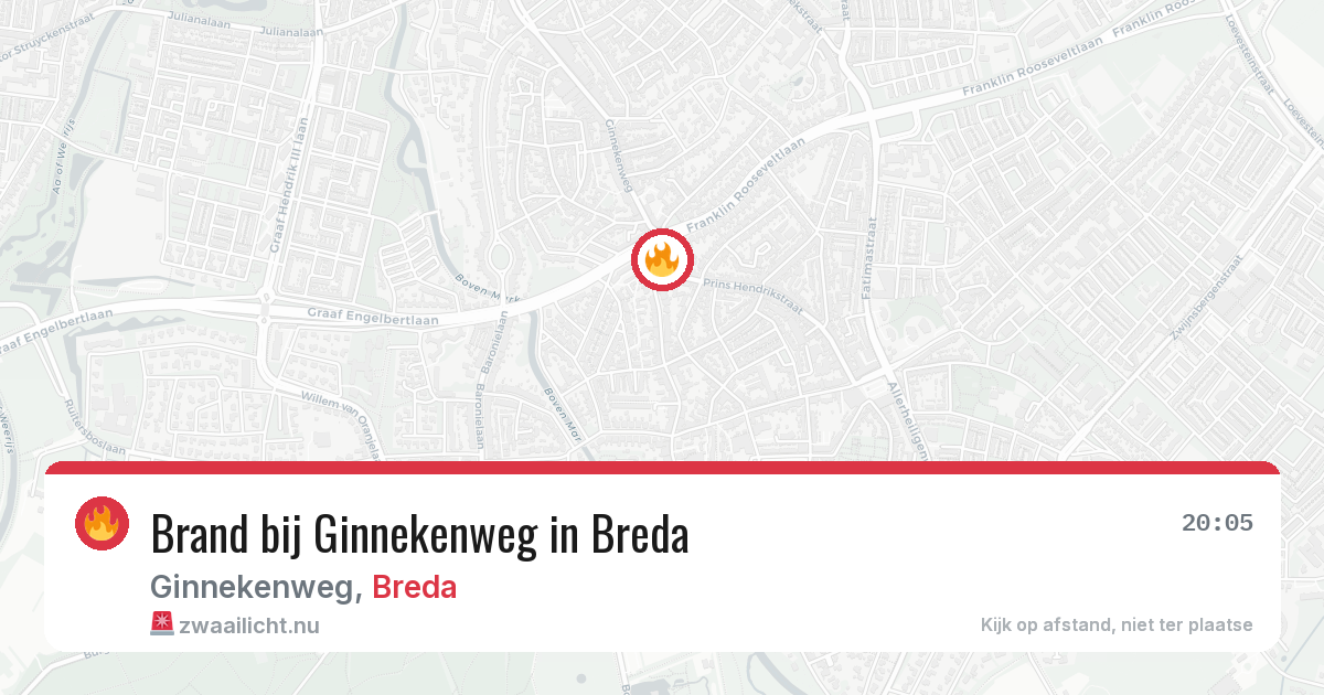 Brand bij Ginnekenweg in Breda — 19 jul 2026