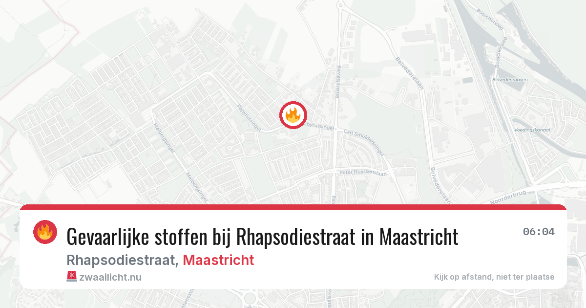 Gevaarlijke stoffen bij Rhapsodiestraat in Maastricht — 7 jun 2026