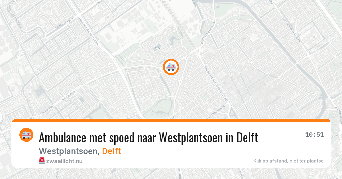 Ambulance met spoed naar Westplantsoen in Delft — 22 mrt 2026